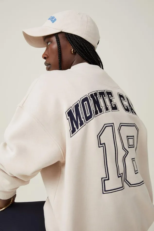 Classic Fleece Graphic Crew Sweatshirt Monte Carlo Stone Women Cotton On Tops Classic Fleece Graphic Crew Sweatshirt Monte Carlo Stone Women Cotton On Tops