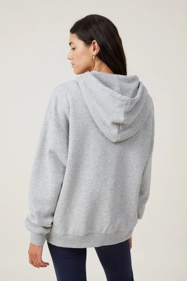 Classic ZipThrough Hoodie Grey Marle Women Cotton On Tops Classic ZipThrough Hoodie Grey Marle Women Cotton On Tops