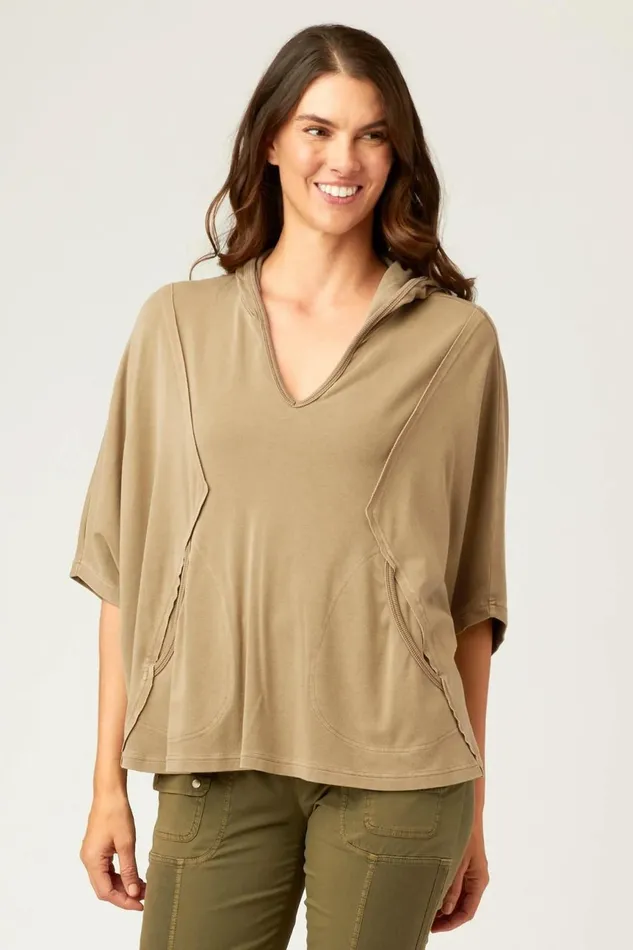 Clothing CoverUps XCVI Alton Hooded Poncho Rural Pigment