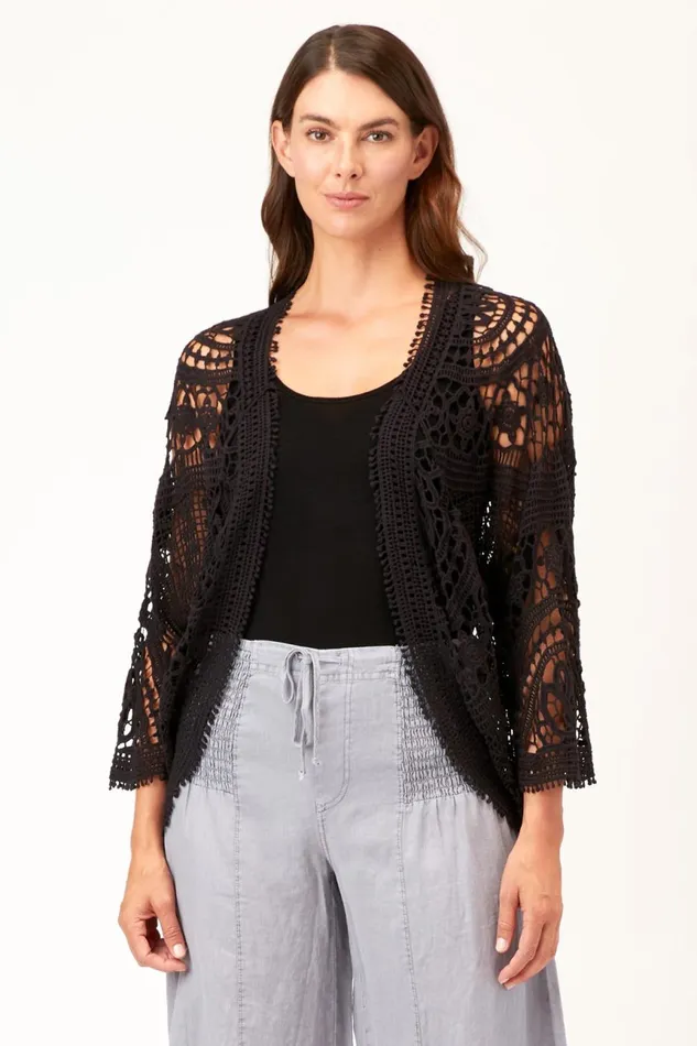 Clothing CoverUps XCVI Fiorella Cardigan Black