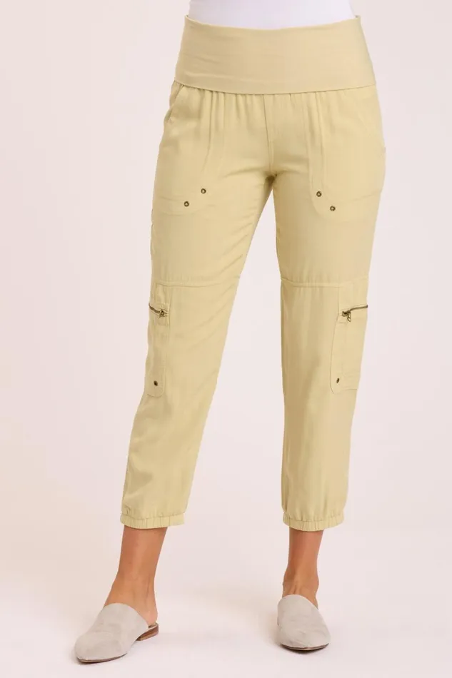 Clothing Crops XCVI Danez Banded Crop Fresh Willow