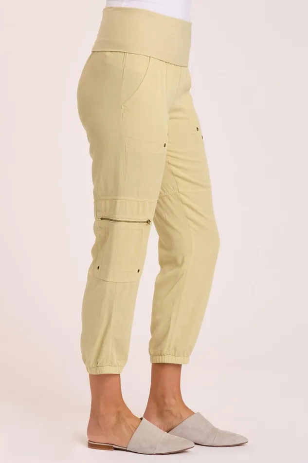Clothing Crops XCVI Danez Banded Crop Fresh Willow