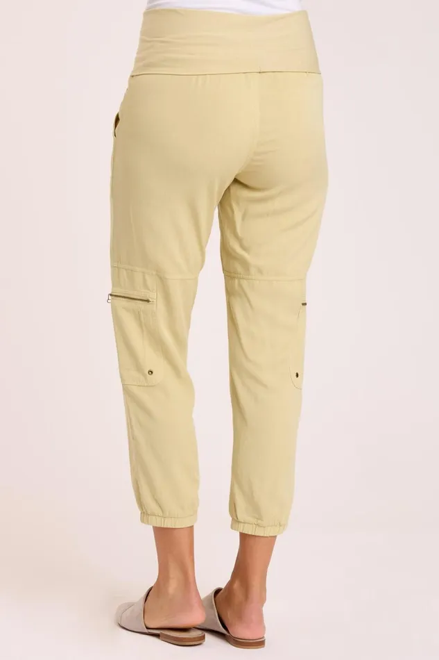 Clothing Crops XCVI Danez Banded Crop Fresh Willow