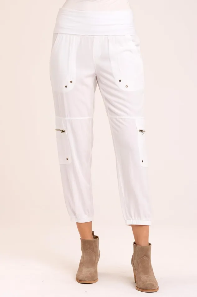 Clothing Crops XCVI Danez Banded Crop White