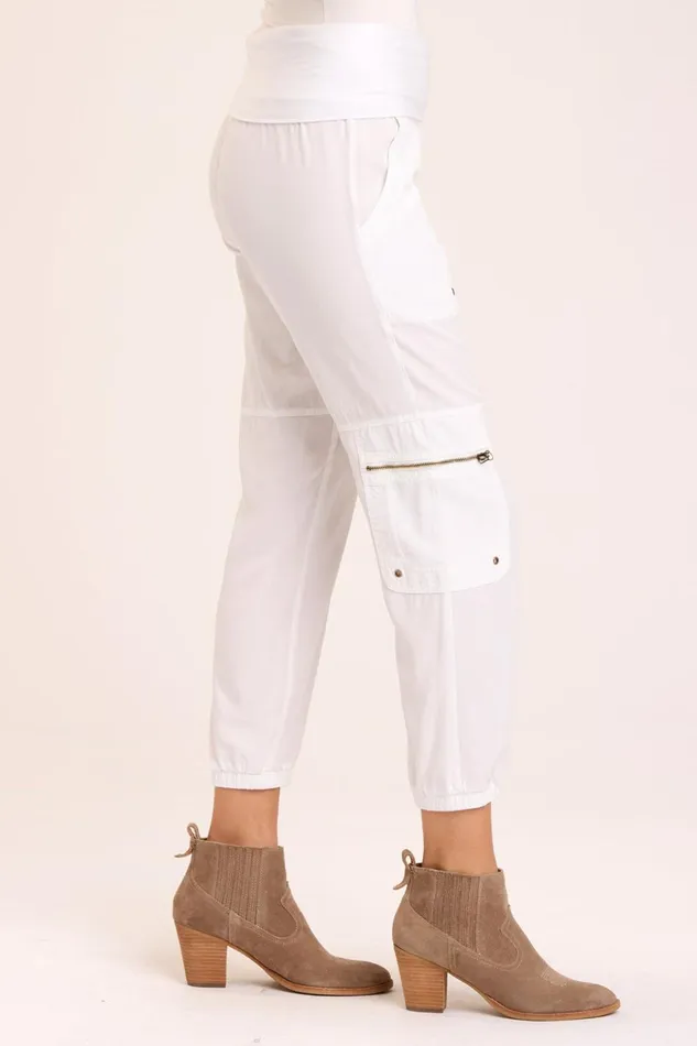 Clothing Crops XCVI Danez Banded Crop White