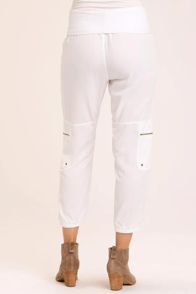 Clothing Crops XCVI Danez Banded Crop White