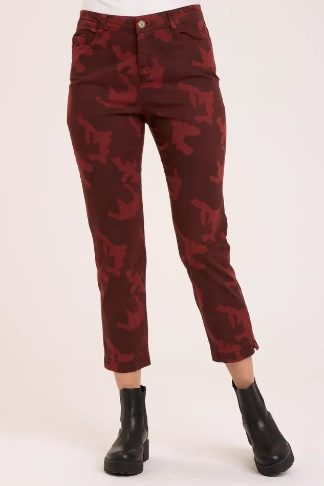 Clothing Crops XCVI Printed Twiggy Pant Port Pigment