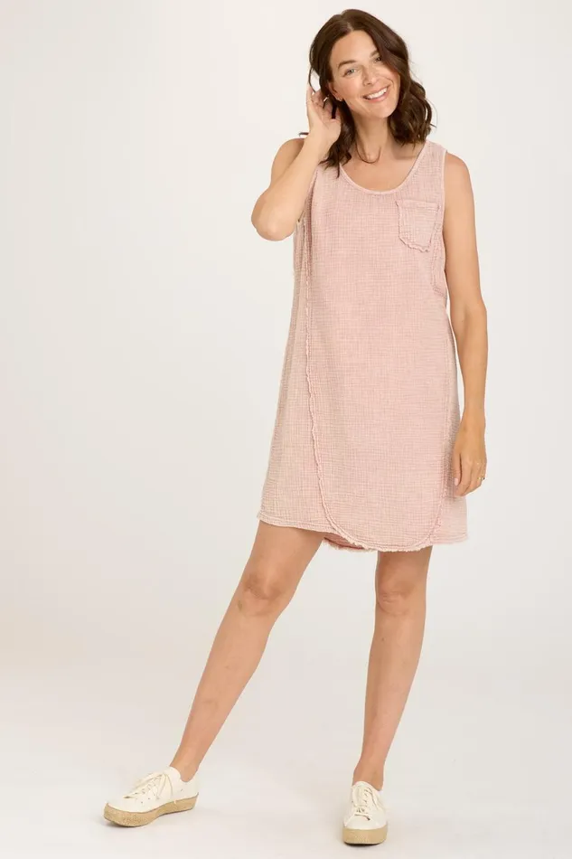Clothing Dresses XCVI Hartley Tank Dress Distress Wash Hydrangea