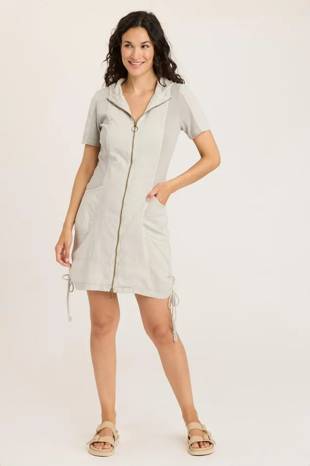 Clothing Dresses XCVI Linen Lenchen Jacket Dress Whitecap Pigment