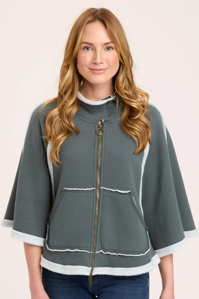 Clothing Jackets XCVI Dorval Poncho Hawthorn Leaf