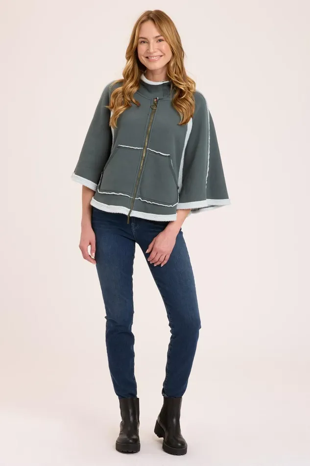 Clothing Jackets XCVI Dorval Poncho Hawthorn Leaf