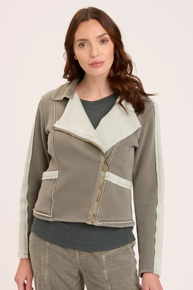Clothing Jackets XCVI Hanford Moto Jacket Grove Pigment