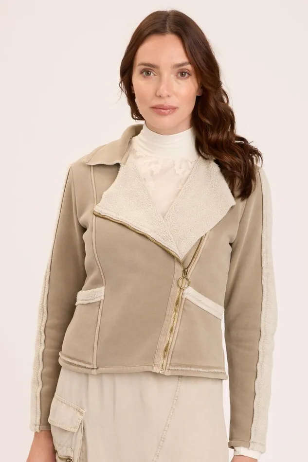 Clothing Jackets XCVI Hanford Moto Jacket Tanglewood Pigment