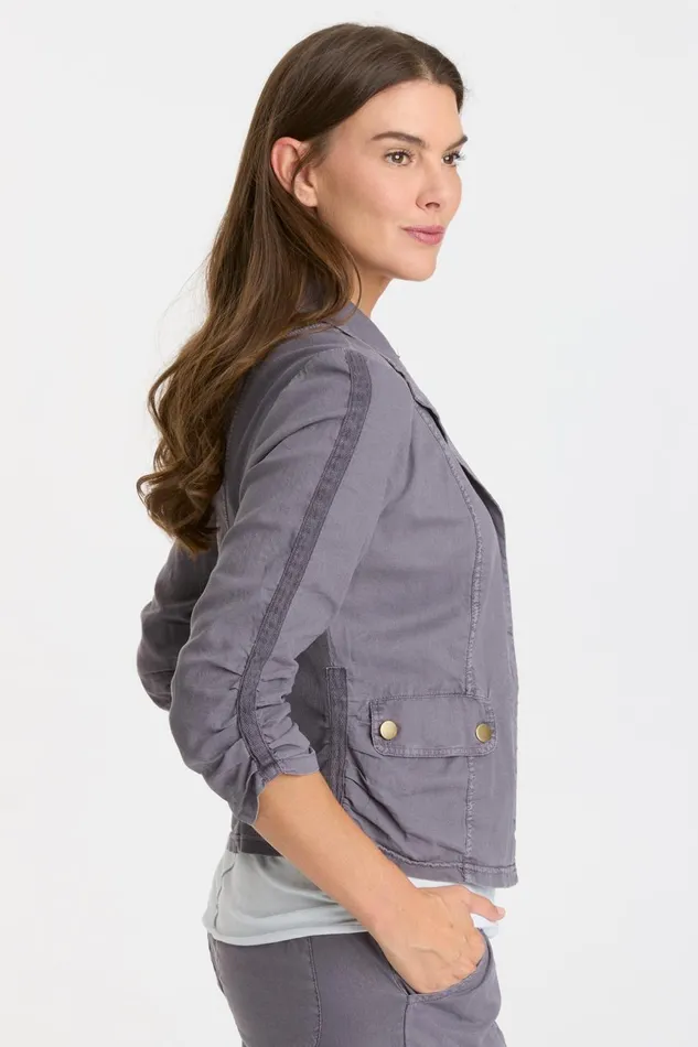 Clothing Jackets XCVI Linen Folksy Jacket Nebulous Pigment