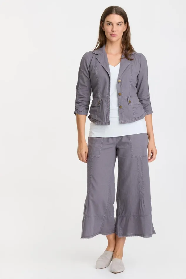 Clothing Jackets XCVI Linen Folksy Jacket Nebulous Pigment