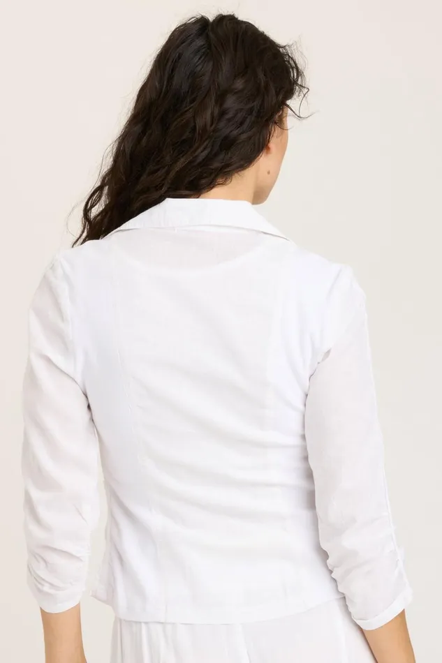 Clothing Jackets XCVI Linen Folksy Jacket White