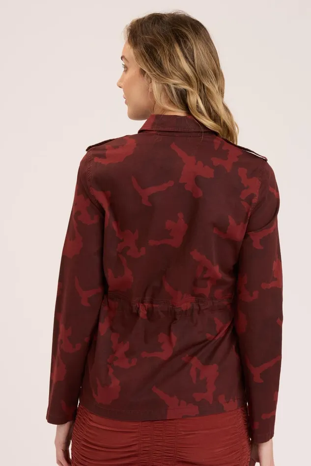 Clothing Jackets XCVI Orso Printed Utility Jacket Port Pigment