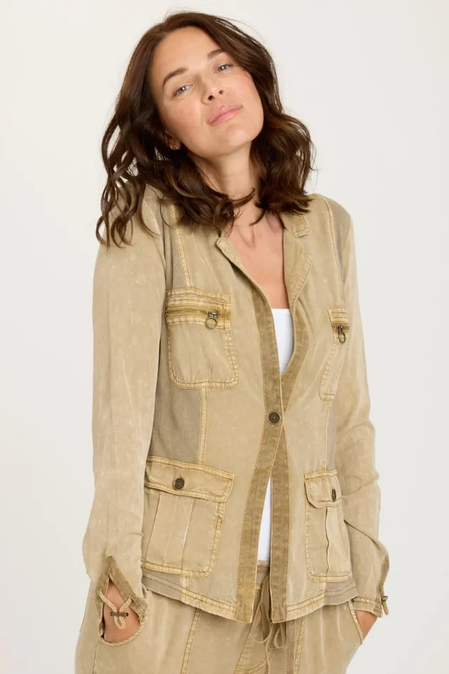 Clothing Jackets XCVI Tula Blazer Distress Wash Linwood