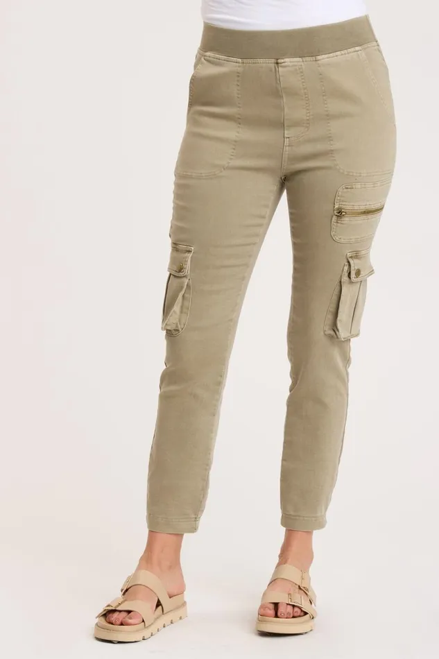 Clothing Leggings XCVI Brantley Cargo Pant Sand Lime Pigment