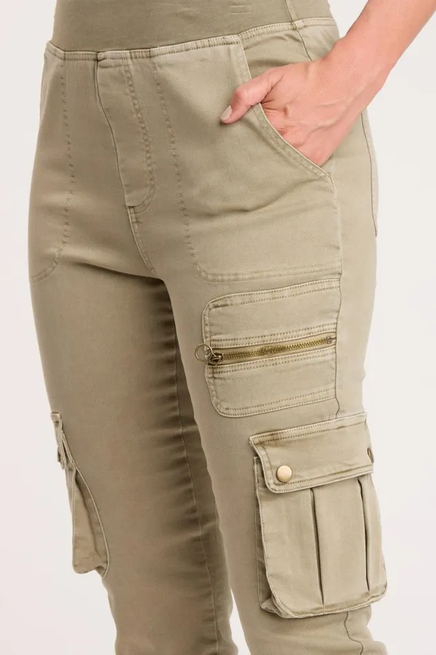 Clothing Leggings XCVI Brantley Cargo Pant Sand Lime Pigment
