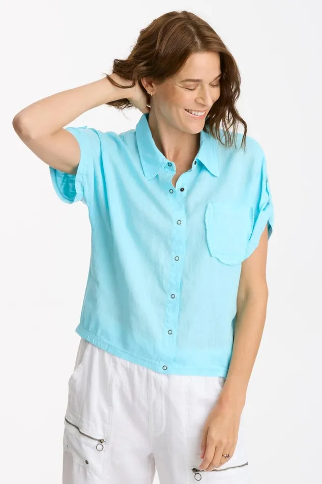 Clothing ShirtsBlouses XCVI Abner Top Mermaid Tail Pigment