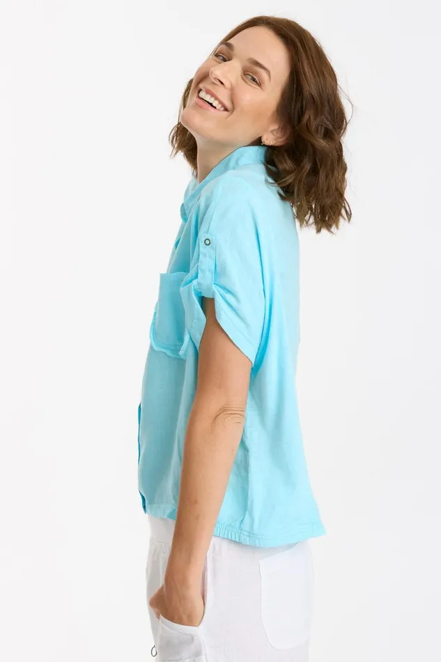 Clothing ShirtsBlouses XCVI Abner Top Mermaid Tail Pigment