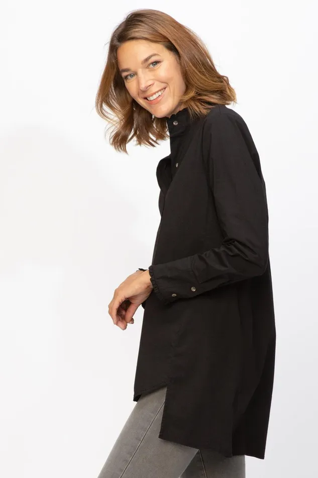 Clothing ShirtsBlouses XCVI Lina Ruffle ButtonUp Black
