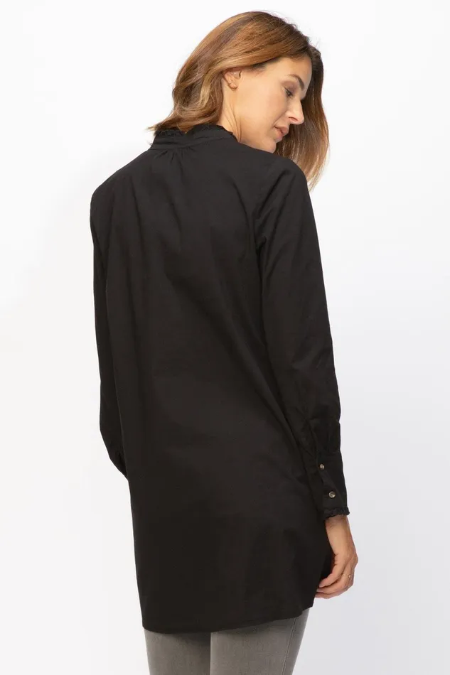 Clothing ShirtsBlouses XCVI Lina Ruffle ButtonUp Black