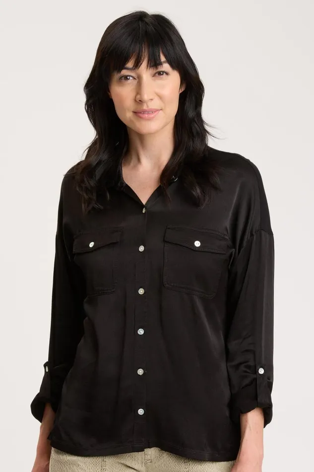 Clothing ShirtsBlouses XCVI Ludolf ButtonUp Black