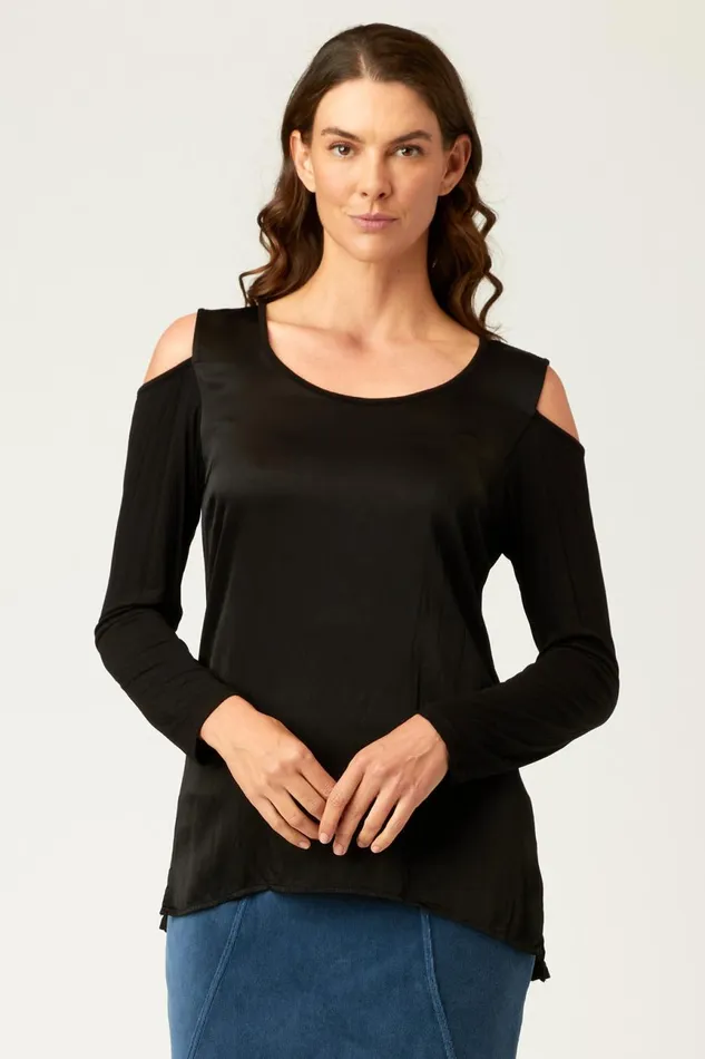 Clothing ShirtsBlouses XCVI Marlee Cold Shoulder Black