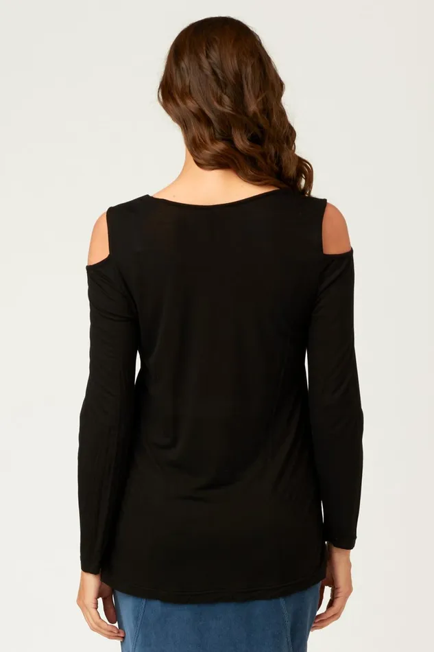 Clothing ShirtsBlouses XCVI Marlee Cold Shoulder Black