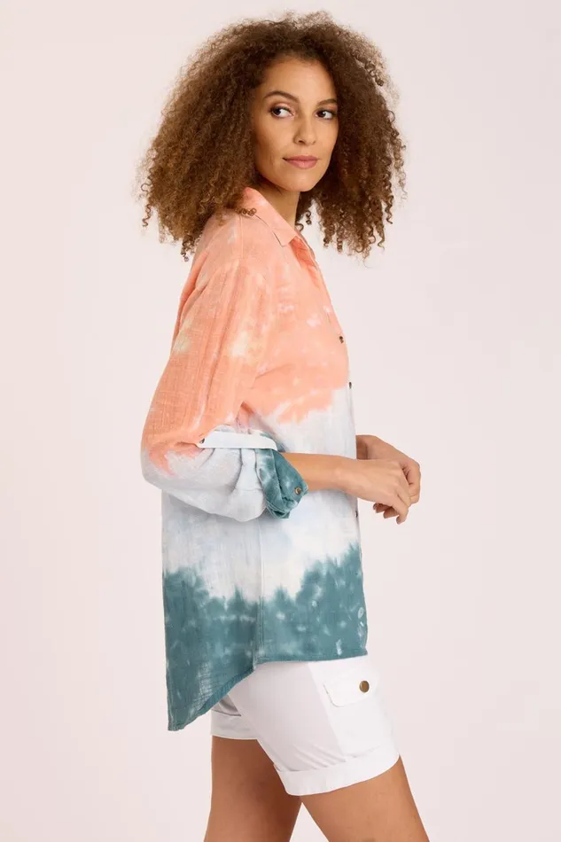 Clothing ShirtsBlouses XCVI Porter Blouse Riverine Wash Sundown