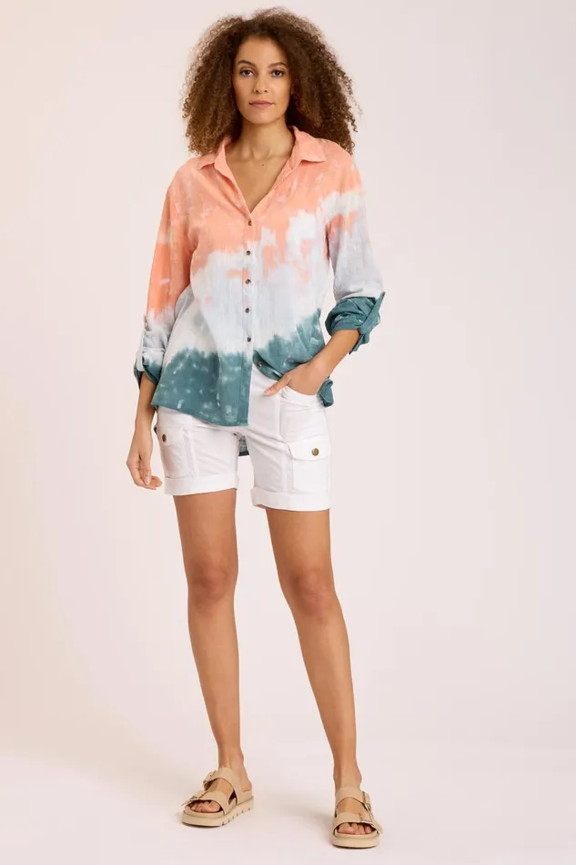 Clothing ShirtsBlouses XCVI Porter Blouse Riverine Wash Sundown