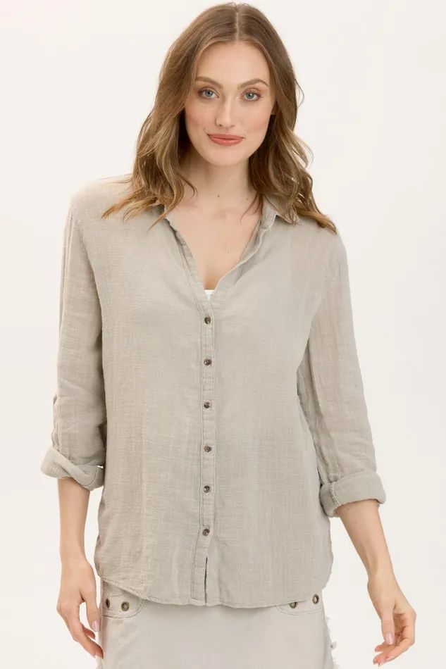 Clothing ShirtsBlouses XCVI Porter Blouse Whitecap Pigment