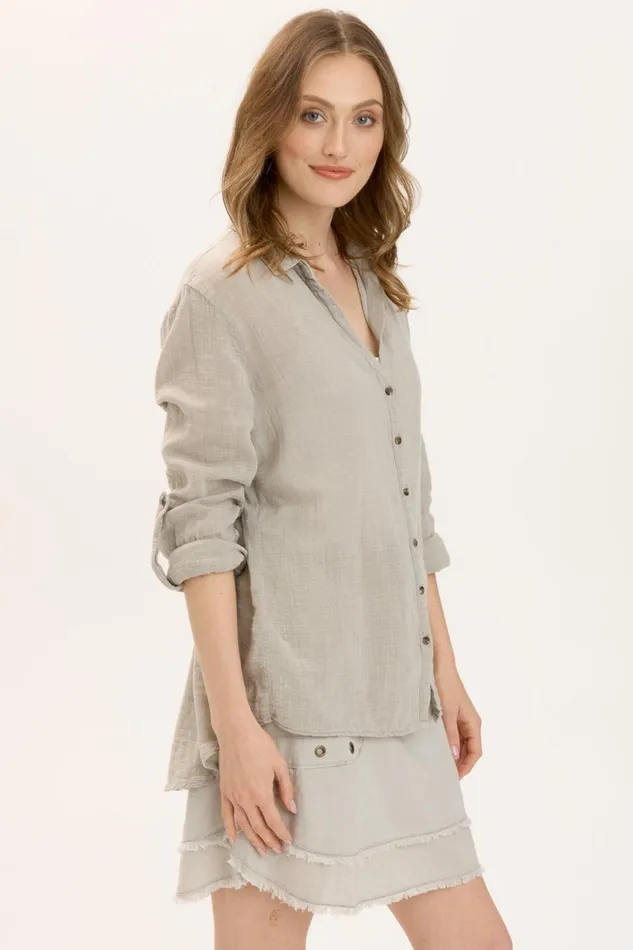 Clothing ShirtsBlouses XCVI Porter Blouse Whitecap Pigment