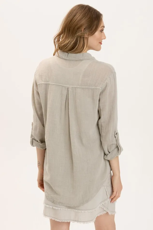 Clothing ShirtsBlouses XCVI Porter Blouse Whitecap Pigment