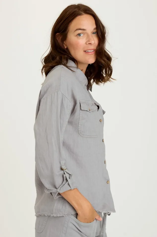 Clothing ShirtsBlouses XCVI Rorin ButtonUp Lead Cast