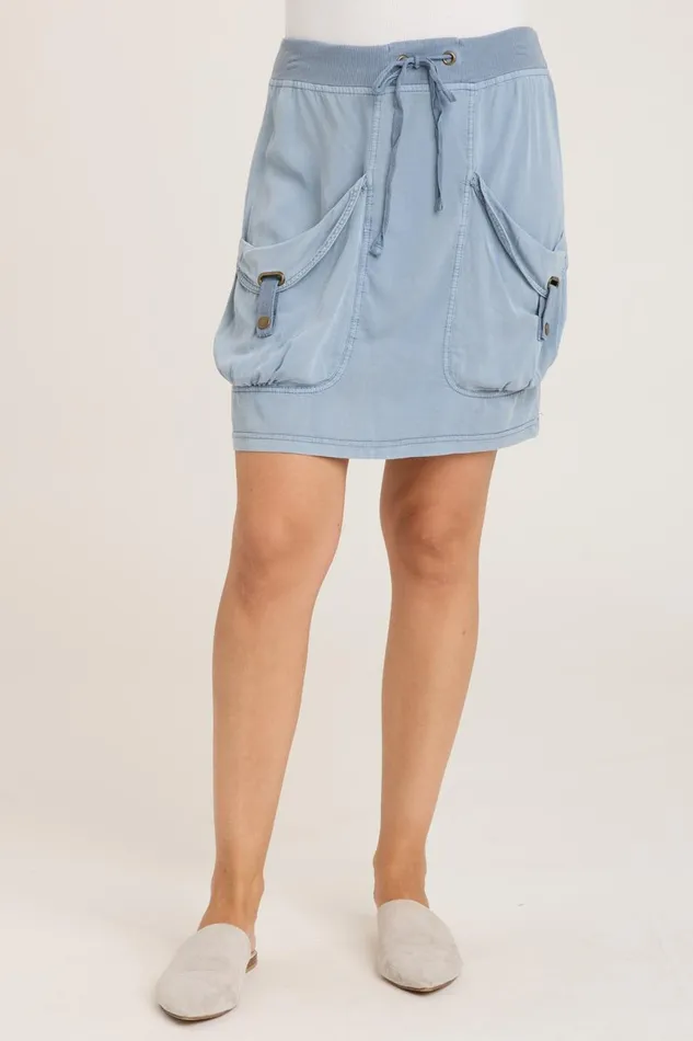 Clothing Skirts XCVI Twill Shirley Mini Orion Blue Pigment