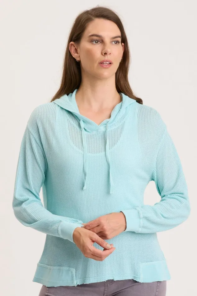 Clothing Sweatshirts XCVI Mesh Sidel Hoodie Mermaid Tail Pigment