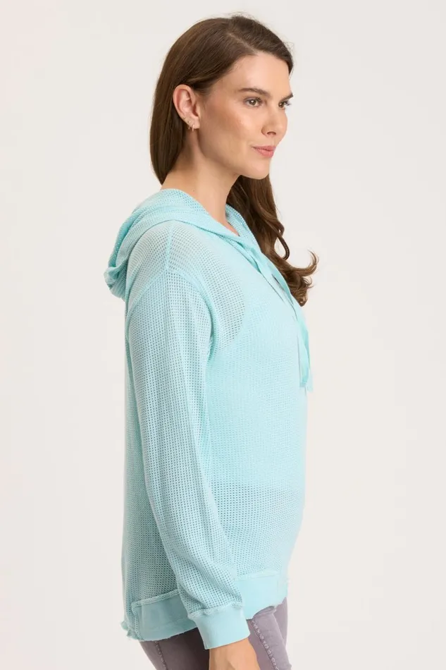 Clothing Sweatshirts XCVI Mesh Sidel Hoodie Mermaid Tail Pigment