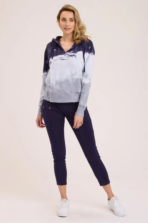Clothing Sweatshirts XCVI Rosalyn Hoodie Riverine Wash Midnight