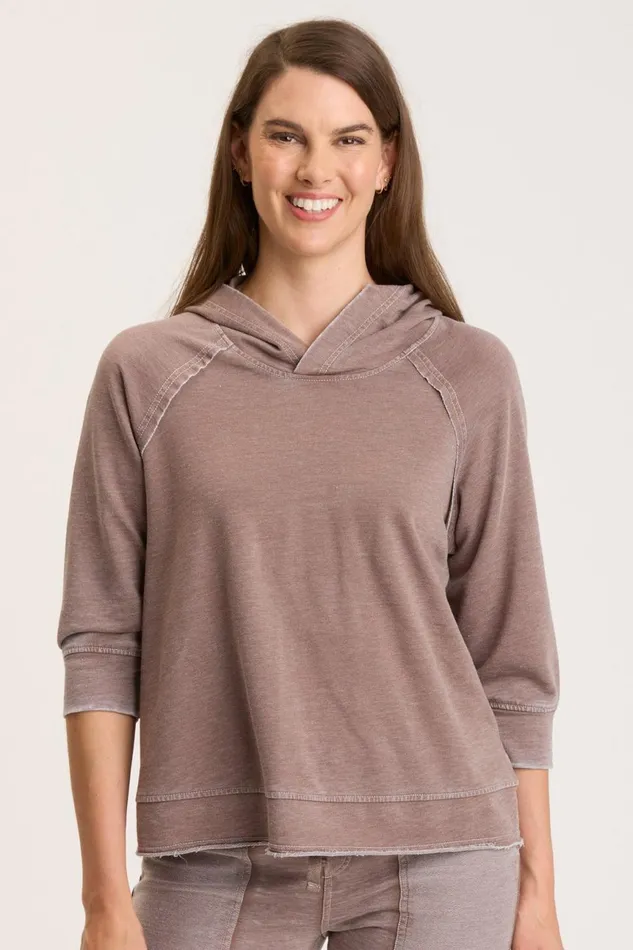 Clothing Sweatshirts XCVI Shula Hoodie Pecan Burnout