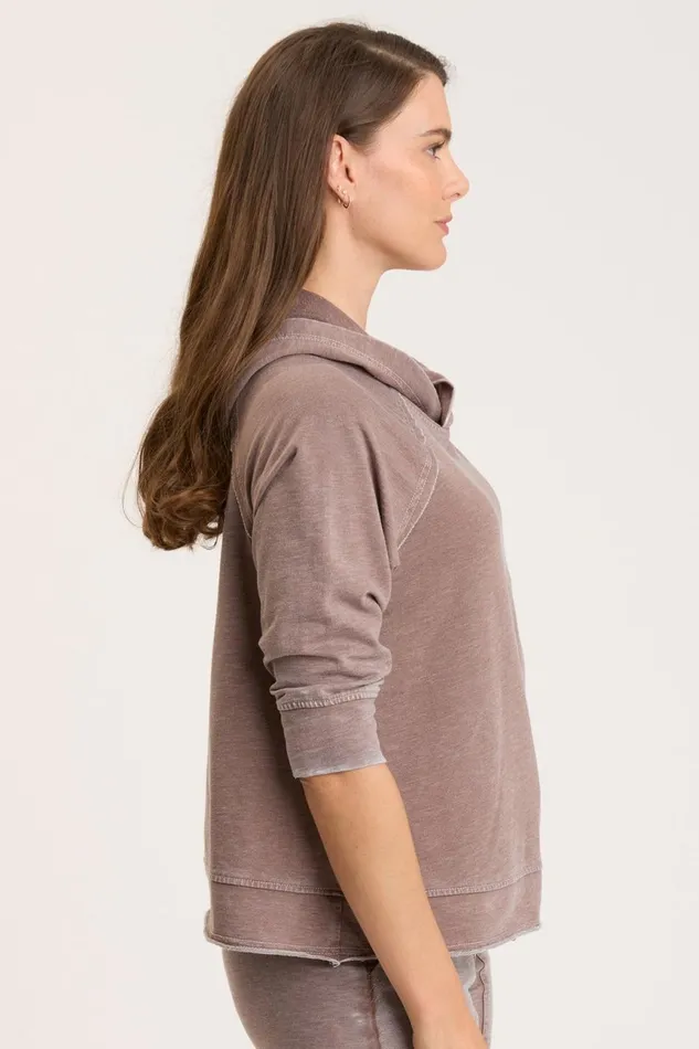 Clothing Sweatshirts XCVI Shula Hoodie Pecan Burnout