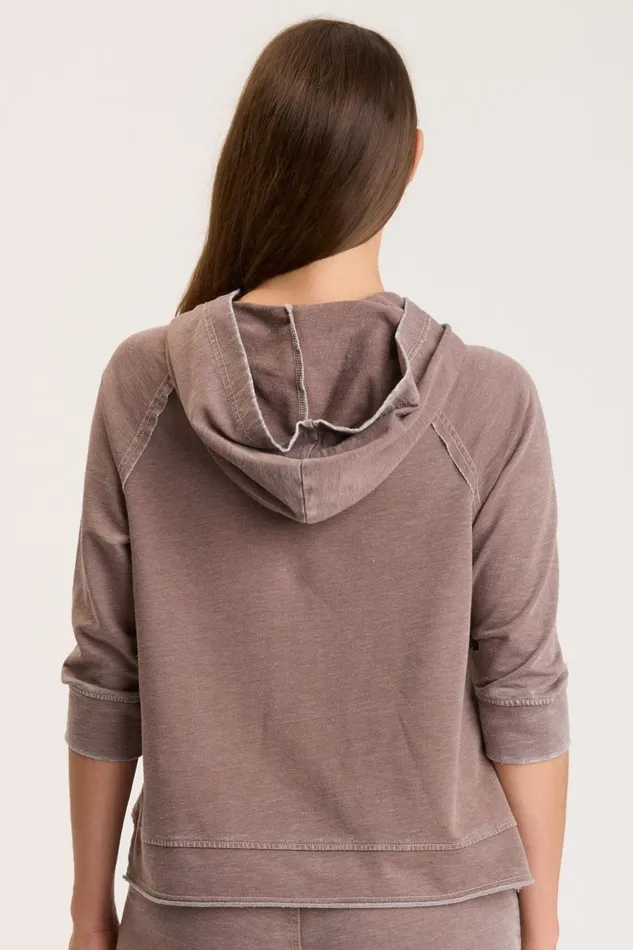 Clothing Sweatshirts XCVI Shula Hoodie Pecan Burnout