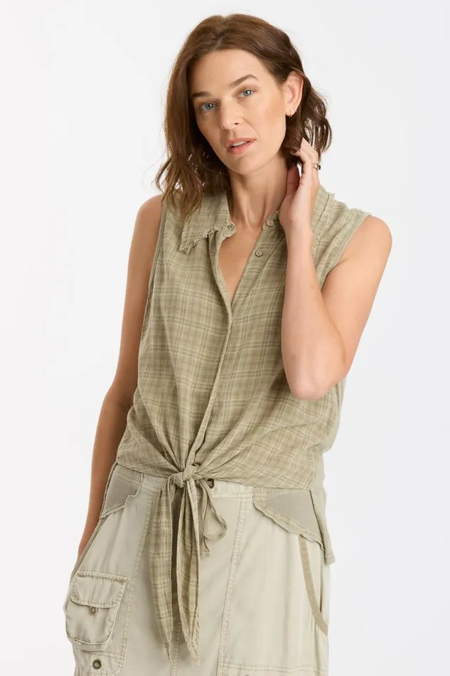 Clothing Tanks XCVI Fleming Tie Tank Mira Pigment