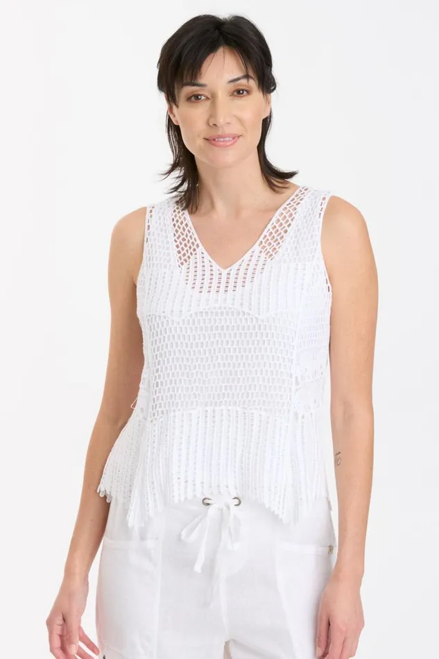 Clothing Tanks XCVI Larina Tank White