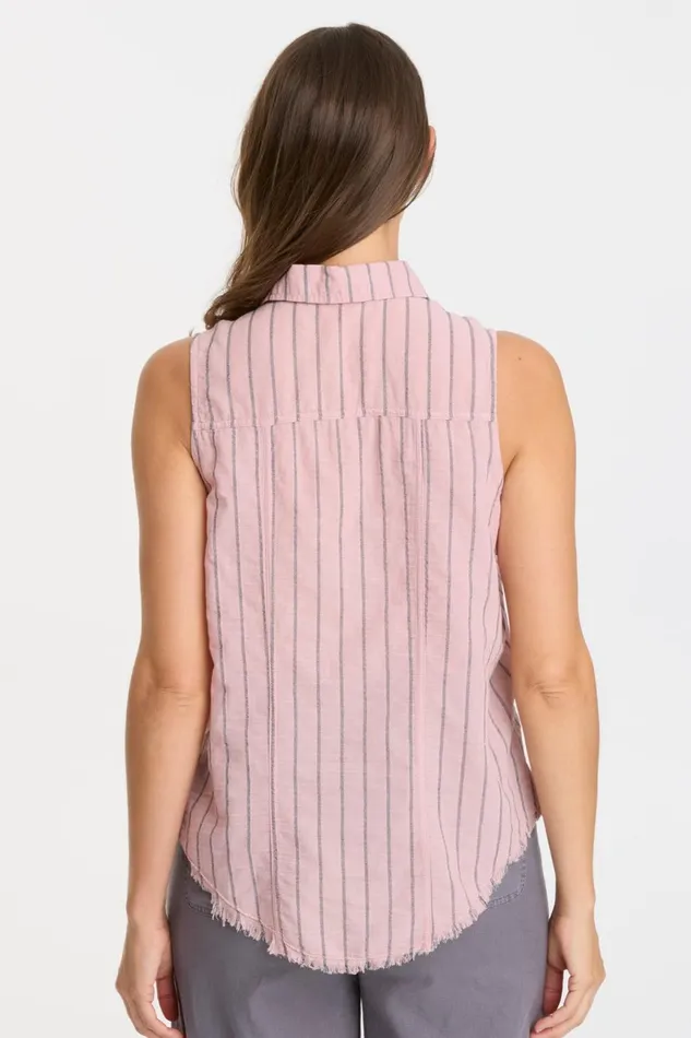 Clothing Tanks XCVI Striped Otto Top Lavender Suede