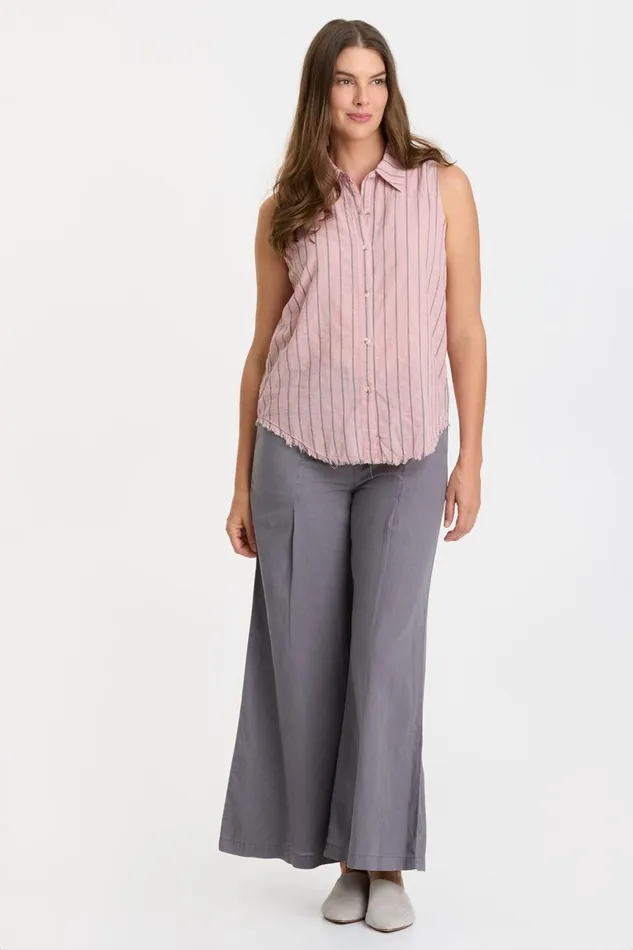 Clothing Tanks XCVI Striped Otto Top Lavender Suede