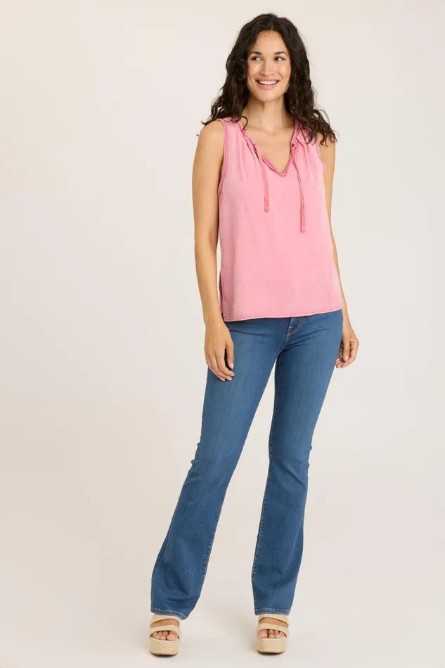 Clothing Tanks XCVI Twill Antoine Tank Distress Wash Rose