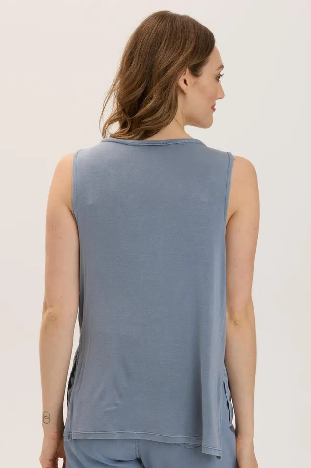 Clothing Tanks XCVI Twill Antoine Tank Orion Blue Pigment